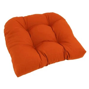 Blazing Needles Twill Rounded Back Chair Cushion 19in x 19in Tangerine Dream - Picture 1 of 1