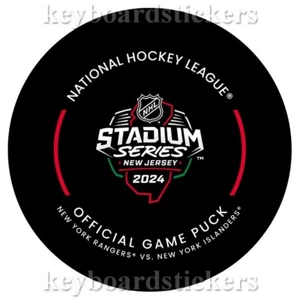 2024 STADIUM SERIES OFFICIAL GAME PUCK NEW YORK RANGERS vs NEW YORK ISLANDERS - Picture 1 of 4