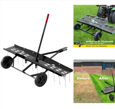 Remolque de 48" detrás del césped desenredador suelo hierba esparcidor de suciedad tractor ATV Foto 1 de 4