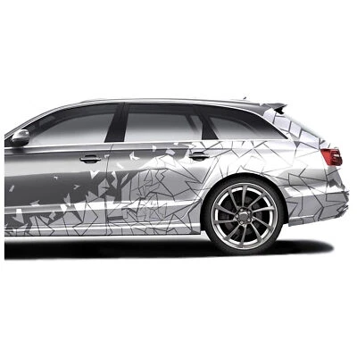 2er Set Auto Aufkleber Mosaik Broken Glass 175x60cm Farbwahl Scherben KX074 - Bild 1 von 4