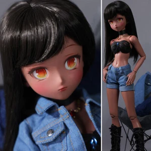 PIEL OSCURA 1/4 BJD Muñeca Resina Articulación Niña Dibujos Animados Maquillaje Peluca Conjunto Completo Ropa - Imagen 1 de 12