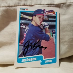 Autographed Signed Jim Kremers 1990 Fleer Update Card #U-4 Atlanta Braves 