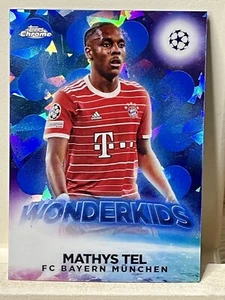 Mathys Tel 2022-23 Topps Chrome Sapphire UEFA Wonderkids W-4 Bayern - Picture 1 of 4