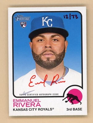 Emmanuel Rivera - 2022 Topps Heritage High Number - Red Real One Autograph /73 - Image 1 of 2