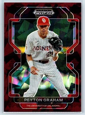 Peyton Graham 2022 Panini Prizm Draft Picks Burgundy Cracked Ice SN #/23 #PDP51 - Image 1 of 2