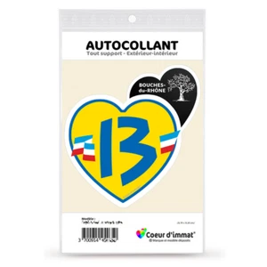 Sticker autocollant Coeur J'aime les Bouches-du-Rhône - Le 13 - Picture 1 of 6