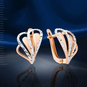 Orecchini russi oro rosa 585 OR31758 - Foto 1 di 2