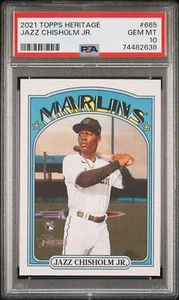 Graded 2021 Topps Heritage Jazz Chisholm #665 Rookie RC Baseball Card PSA 10 - Picture 1 of 2