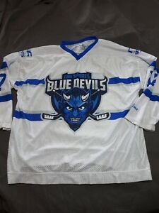 CNG Blue Devils Mens Lrg Hockey Jersey Semi Pro Game Used 
