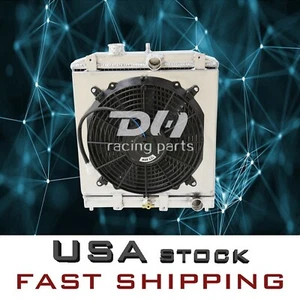 Radiador, funda y ventilador de 2 filas para 1992-2000 HONDA CIVIC D15 EJ/EK/EG/DELSOL/INTEGRA - Imagen 1 de 12