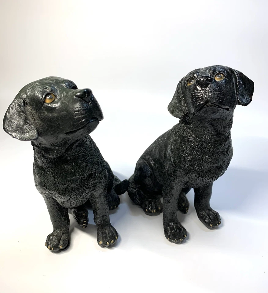 melannco black Labrador dogs resin bookends figurines 6.5”h - Image 1 of 4