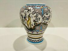 BERARDOS OF PORTUGAL Hand Painted Wildlife 9" Vase Urn