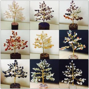 HANDGEFERTIGTE SIEBEN CHAKRAKRISTALLTYPEN EDELSTEINE ​​BAUM EDELBAUM HEILUNG REIKI NEWAGE - Bild 1 von 37