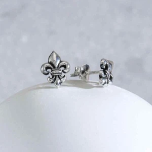 Sterling Silber Fleur de Lis Ohrstecker - Bild 1 von 4