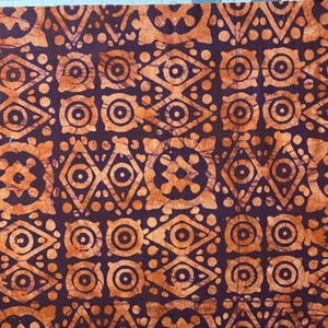 Batik Orange Maroon Cotton Quilt Fabric - 13"x40" - Picture 1 of 3