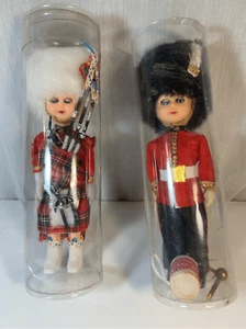 Sleepy Eyed Vintage Dolls- England BagPiper Souvenir Lot of 2 EUC Drummer - Picture 1 of 7