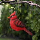 Red Bird Hanging Ornament Cardinal Decor Decorative Gift Artificial Bird