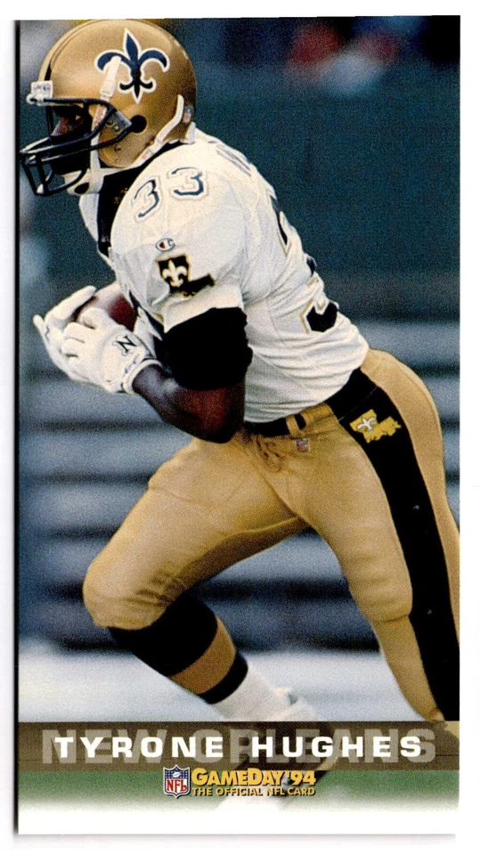 1994 Fleer GameDay - #277 Tyrone Hughes (RC) New Orleans Saints - Image 1 of 2
