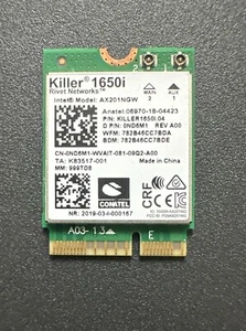 New Intel Killer 1650i Wireless Wi-Fi 6 Bluetooth 5 AX201NGW ND6M1 0ND6M1 W17 - Picture 1 of 2