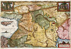 1657 Visscher Map of the Holy Land or the Earthly Paradise Wall Art Poster Print