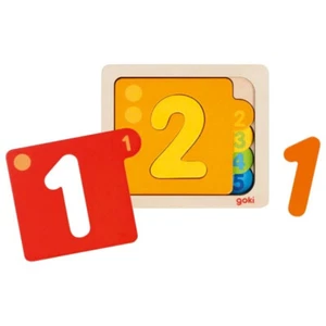goki Schichtenpuzzle Zahlen 10tlg Holzspielzeug Holzspiel Holzpuzzle 57410 Neu - Imagen 1 de 3