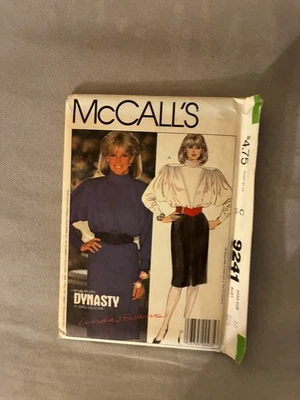 McCalls Pattern 9241 Nolan Miller Dynasty Dress Belt New Uncut Factory Folded - Image 1 of 3