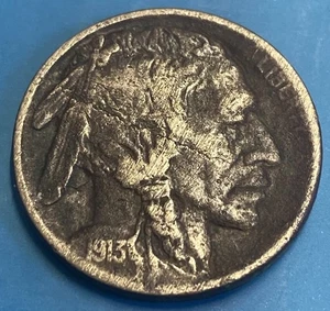 1913 D TYPE 1 Buffalo Nickel - Picture 1 of 2