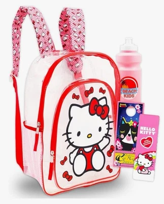 Juego de mochila de viaje transparente para colorear y actividades Hello Kitty. 16"" [E] Foto 1 de 4