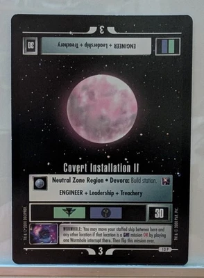 Sammelkarte Star Trek CCG - Enhanced Premiere - Covert Installation II - 13P - Bild 1 von 2