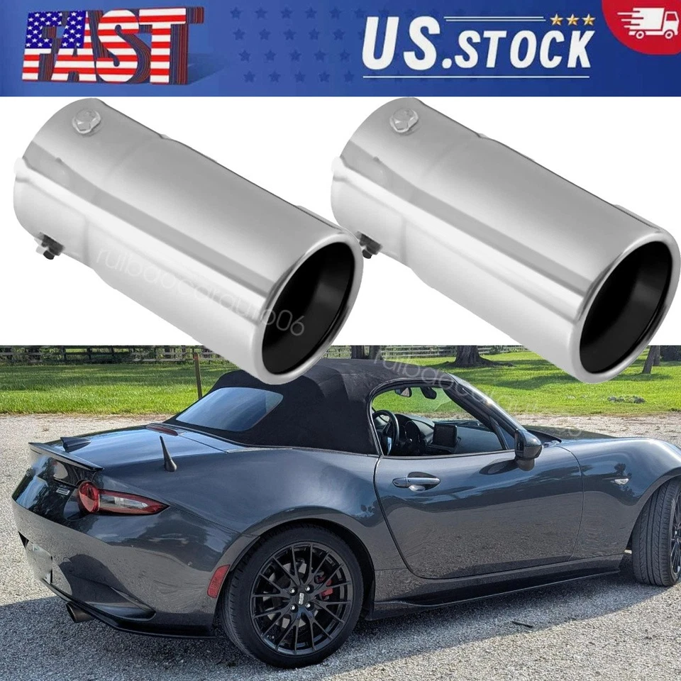 Pairs StainlessSteel Rear Exhaust Pipe Tail Muffler Tip For  Mazda MX-5 Miata - Image 1 of 4