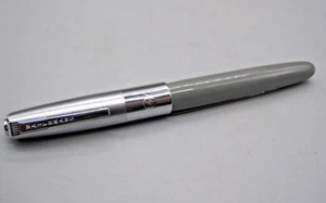 Vintage Watermans Chrome Top Fountain Pen Grey 5.25" 14k Waterman Ideal nib - Bild 1 von 7