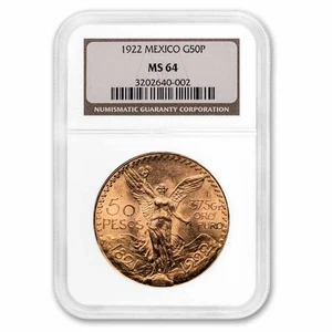 1922 Mexico Gold 50 Pesos MS-64 NGC - Picture 1 of 3