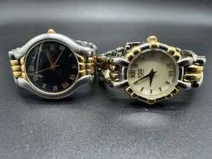 ESQ Swiss Two Tone Quartz Analog Women's Watch Lot 2 Pcs Untested - Picture 1 of 9