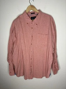 Bruno New York Mens 3X Long Sleeve Button Down Linen Blend Shirt Red Roll Tab - Picture 1 of 8