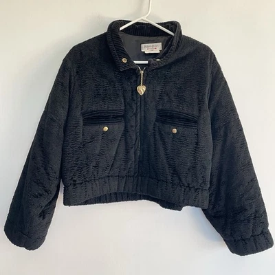 Yves Saint Laurent Rive Gauche Vintage Fuzzy Jacket Hold Hardware Snap Button 38 - Image 1 of 4