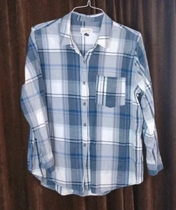 Camicia donna con bottoni in flanella a quadri filo universale taglia XL - Foto 1 di 12