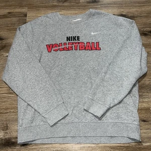 Nike Volleyball Sweater Large Gray Pullover Sweatshirt Crewneck Embroidered - Picture 1 of 5