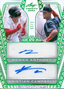 2024 Leaf Trinity Roman Anthony / Kristian Campbell Dual Auto #ed 1/15 Red Sox - Picture 1 of 1