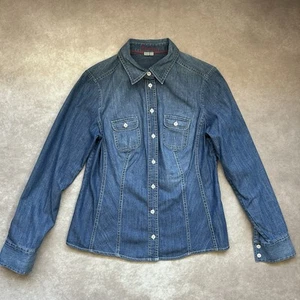 NWOT Boden Tailored Button Down Denim Blue Jean Shirt Western Classic US 8 Small - Picture 1 of 5