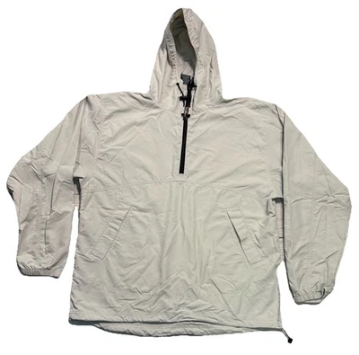 LL Bean 夹克连帽 Anorak 套衫 1/4 拉链风衣男式 L 码 — 第 1/4 张图片