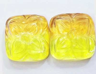Brazilian Carving Topaz 90.05 Ct Pair Loose Gemstone - Image 1 of 4