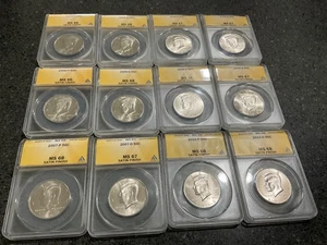 2005 through 2010 SATIN P&D - 12 Kennedy Half Dollars - Picture 1 of 2