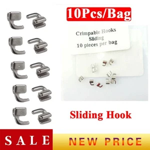10Pcs Dental Orthodontic Crimpable Hook Sliding Hook Stainless Steel - Picture 1 of 7