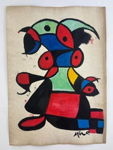 JOAN MIRO COA art painting original drawing vintage paper signed stamped - Picture 1 of 3