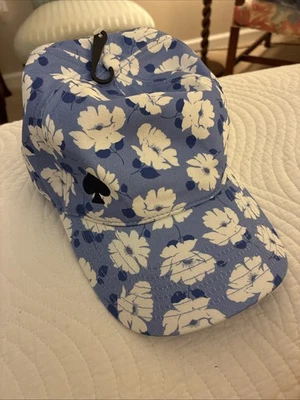 Kate Spade синий мульти весна цветочный печать бейсбольная кепка логотип OS новый с Ярлыками - Изображение 1 из 4