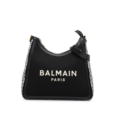 Bolso de Hombro Balmain B-Army 26 Tela de Lona Negro Autenticado Foto 1 de 4