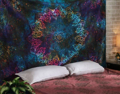 Indian Tapestry Twin  Psychedelic Wall Hanging Bohemian Hippie Throw Decor Art - image 1 of 2