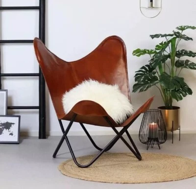 Silla mariposa de cuero PRASTARA tradicional cosida a mano y con cordones cosida en los bordes Foto 1 de 4