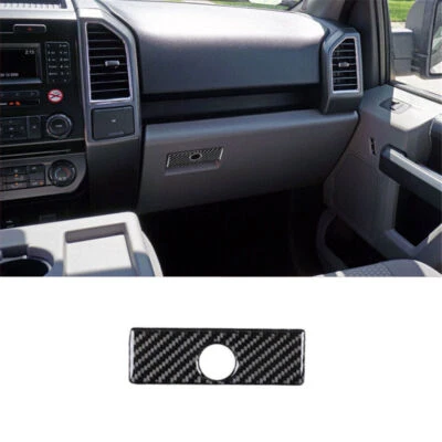 Guantera interior de fibra de carbono para Ford F-150 2015 caja de almacenamiento manija cubierta embellecedor 1* Foto 1 de 4