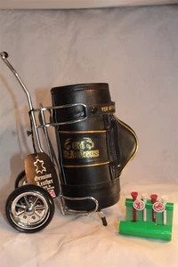 BOLSA DE GOLF ANTIGUA ST. ANDREWS WHISKY ESCOCÉS CUERO NEGRO PORTABOTELLAS CON CAMISETAS DE GOLF - Imagen 1 de 8